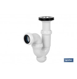 SIFÓN CURVO CON SALIDA Ø32-40 Y VÁLVULA LAVABO BIDÉ 1 1/2 x 70