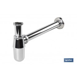 SIFÓN BOTELLA CROMADO SALIDA Ø32-40 330 MM Y RACOR 1 1/4