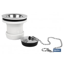 VÁLVULA LAVABO-BIDÉ 1 1/4 x 70 TAPÓN METÁLICO