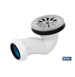 VÁLVULA SIFÓNICA PLATO DE DUCHA Ø60 CON SALIDA Ø32-40 Y REJILLA INOX.