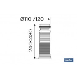 MANGUITO DE CONEXIÓN EXTENSIBLE PARA INODORO Ø110 - 120 MM