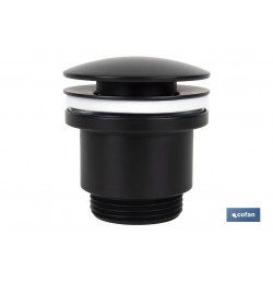 VÁLVULA CLICK-CLACK NEGRA CON TAPÓN GRANDE Ø63 MM