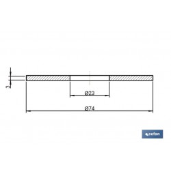 GOMA Ø23 x Ø74 x 3 MM CIERRE SIN CUELLO PARA DESCARGADOR CISTERNA BAJA