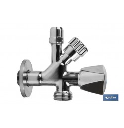VÁLVULA DE ESCUADRA 1/2 X 3/4 X 3/8 MODELO COMBI