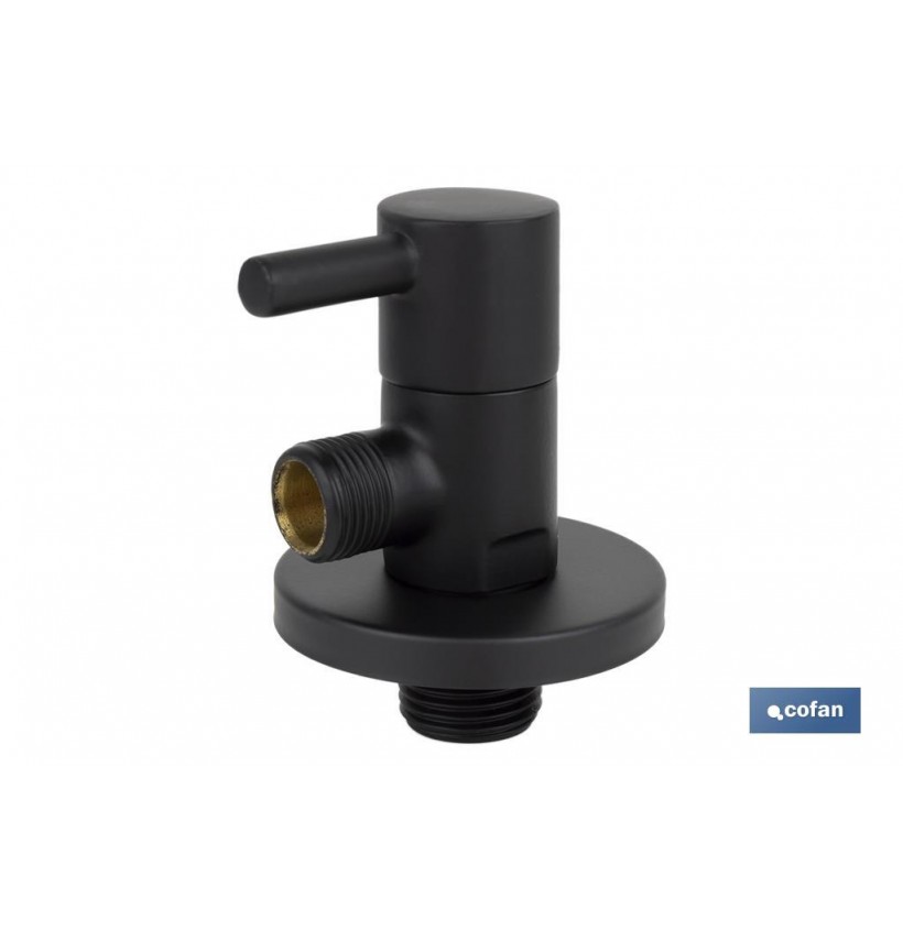 VÁLVULA DE ESCUADRA 1/2 x 3/8 MODELO LUX NEGRA