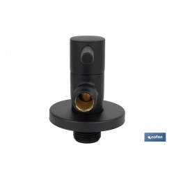 VÁLVULA DE ESCUADRA 1/2 x 3/8 MODELO LUX NEGRA
