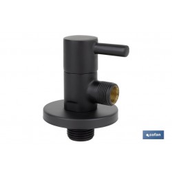 VÁLVULA DE ESCUADRA 1/2 x 3/8 MODELO LUX NEGRA