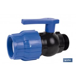 ENLACE VÁLVULA DE BOLA ROSCA MACHO PP PN16 90 X 3