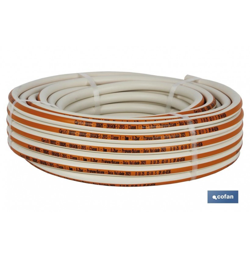 TUBO GAS FLEXIBLE PORTUGAL EN 16436-1 Ø8x25 m