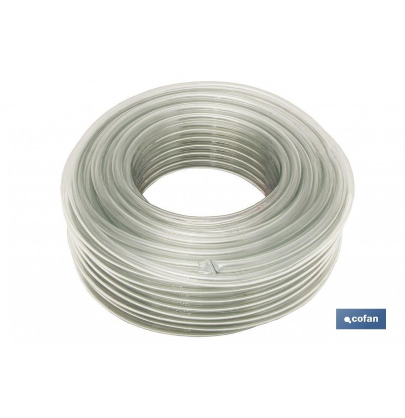 MANGUERA PVC MONOCAPA CRISTAL 7x10mm/100m