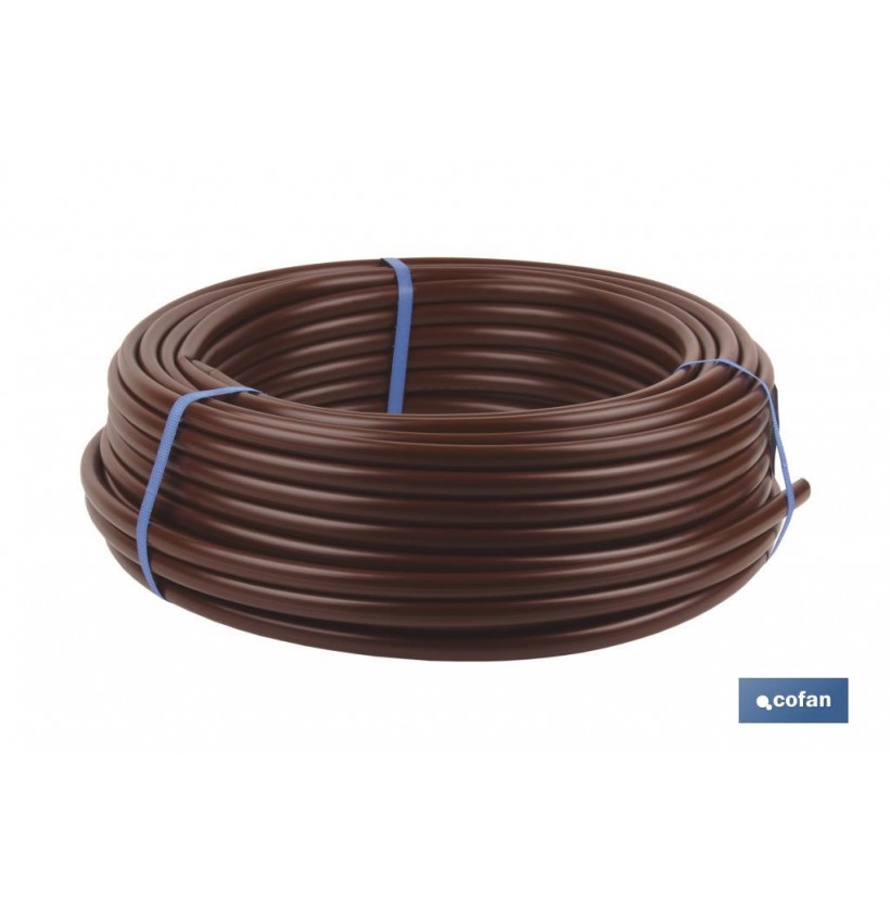 TUBO 50M RIEGO GOTEO MARRON (Sin goteros) Ø16MM