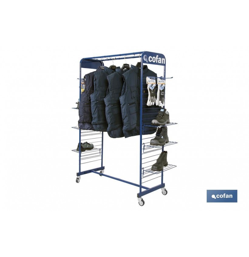 EXPOSITOR C/RUEDAS PARA ROPA Y CALZADO
